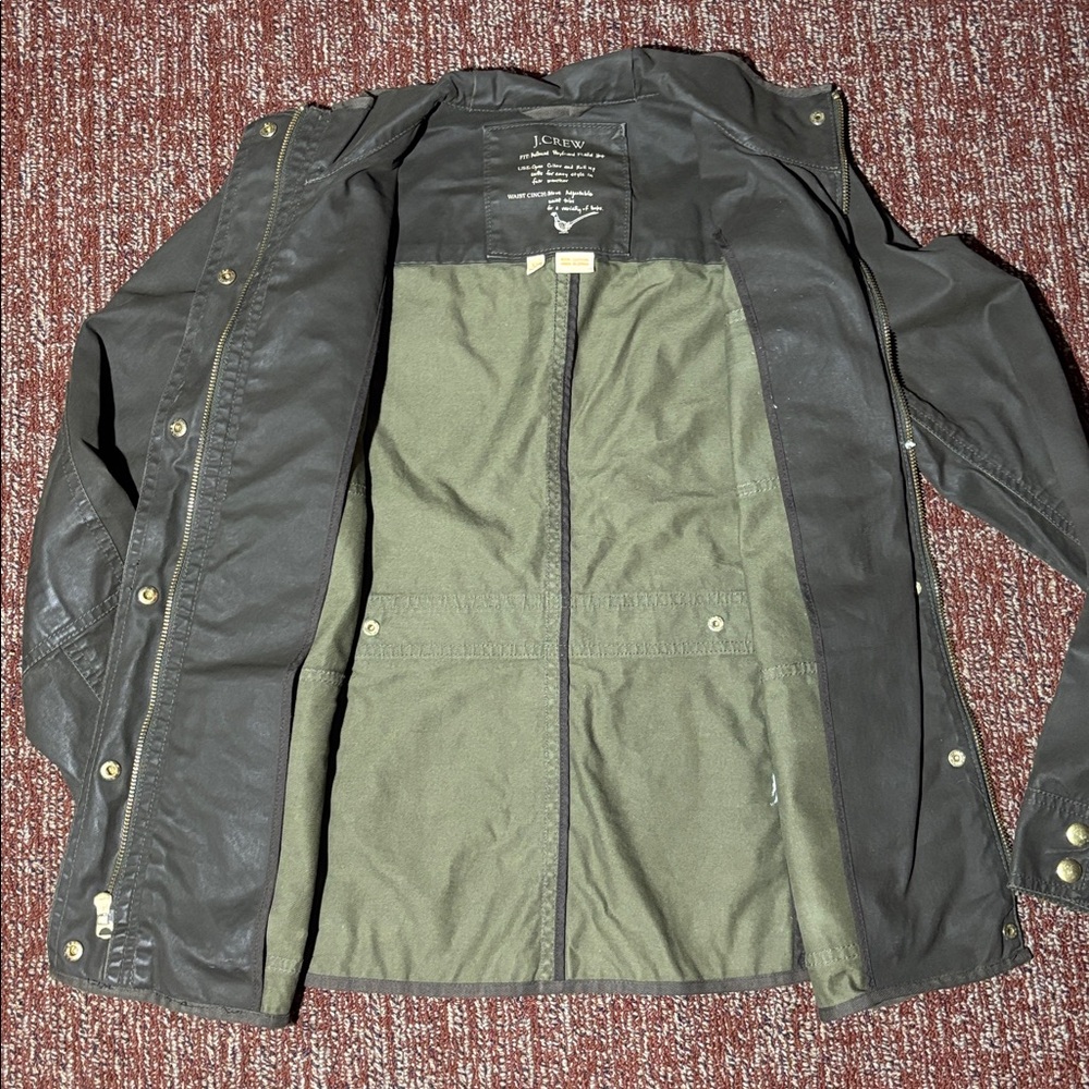 J. crew military style relaxed boyfriend field jacket xs waxed denim grunge - Picture 12 of 12